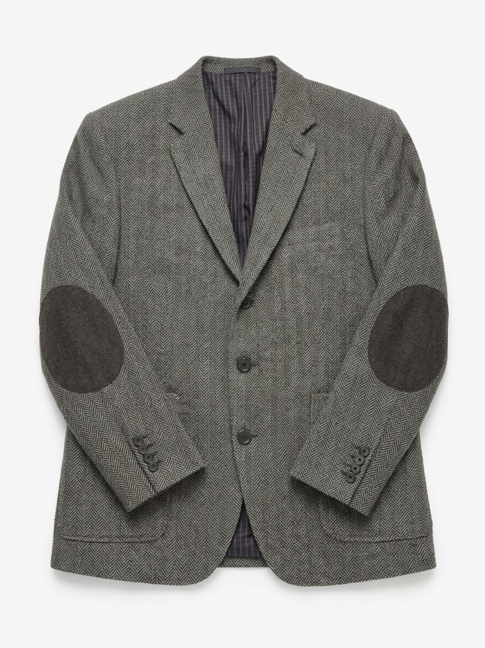 Joseph Abboud Grey Herringbone Sport Coat with Dark Elbow Patches